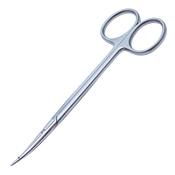 Littler Curved Dissecting Scissors, Ring Handle With Polished Finish, Lightly Curved, Blunt Tips, Rounded Blades, Eye In Blades In Place Of Eye Probe, 27mm Mid Screw To Tip, And Overall Length Of 4 3/4" (119mm)  